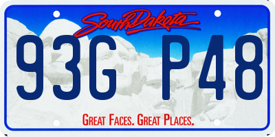 SD license plate 93GP48
