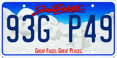 SD license plate 93GP49