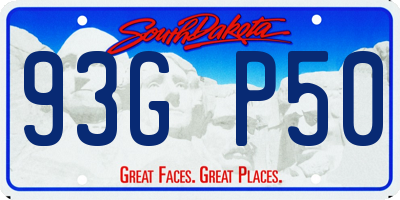 SD license plate 93GP50