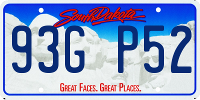 SD license plate 93GP52