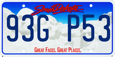 SD license plate 93GP53