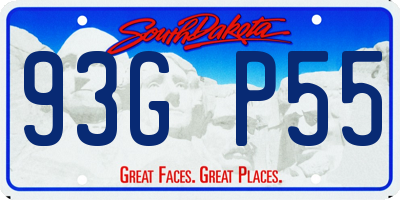 SD license plate 93GP55