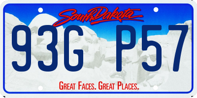 SD license plate 93GP57