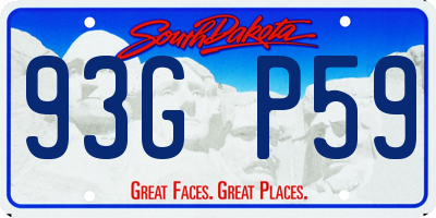 SD license plate 93GP59
