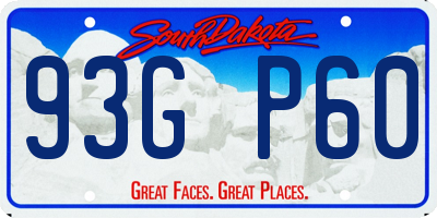SD license plate 93GP60