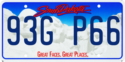 SD license plate 93GP66