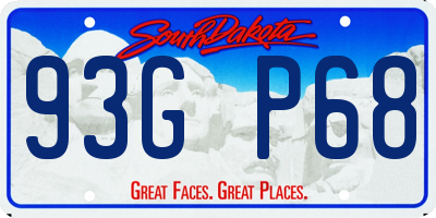 SD license plate 93GP68
