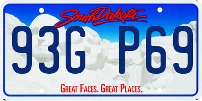 SD license plate 93GP69