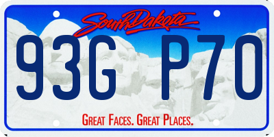 SD license plate 93GP70