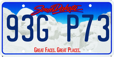 SD license plate 93GP73