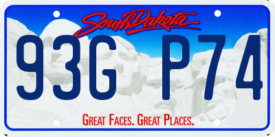SD license plate 93GP74