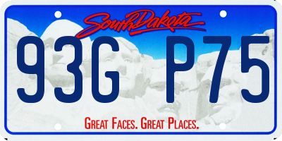 SD license plate 93GP75