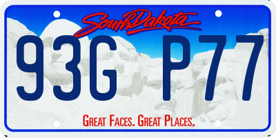 SD license plate 93GP77