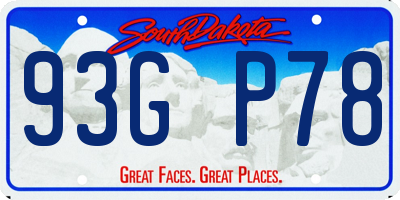 SD license plate 93GP78
