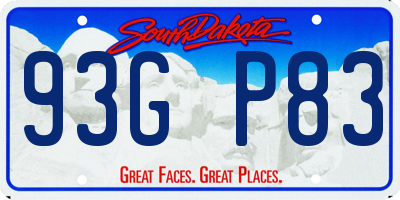 SD license plate 93GP83