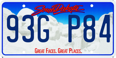 SD license plate 93GP84
