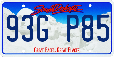 SD license plate 93GP85
