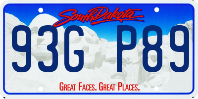 SD license plate 93GP89