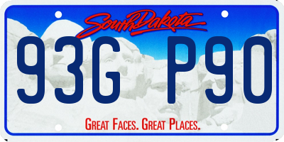 SD license plate 93GP90