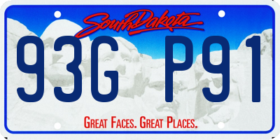 SD license plate 93GP91