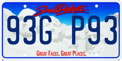 SD license plate 93GP93