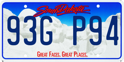 SD license plate 93GP94