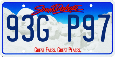 SD license plate 93GP97