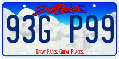 SD license plate 93GP99