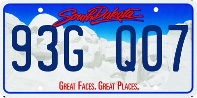 SD license plate 93GQ07