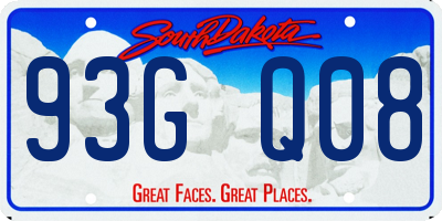 SD license plate 93GQ08