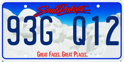 SD license plate 93GQ12