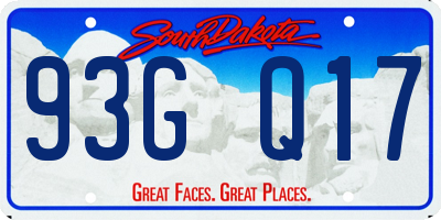 SD license plate 93GQ17