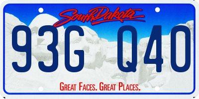SD license plate 93GQ40