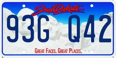 SD license plate 93GQ42