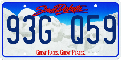 SD license plate 93GQ59