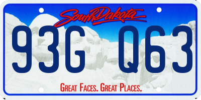 SD license plate 93GQ63