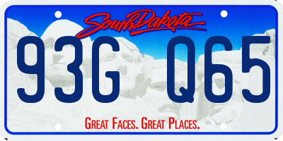SD license plate 93GQ65