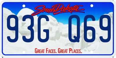 SD license plate 93GQ69