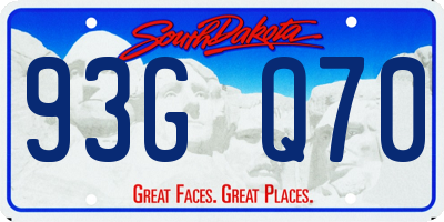 SD license plate 93GQ70