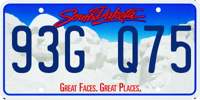 SD license plate 93GQ75