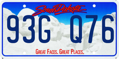 SD license plate 93GQ76