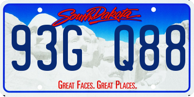 SD license plate 93GQ88