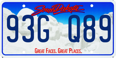 SD license plate 93GQ89