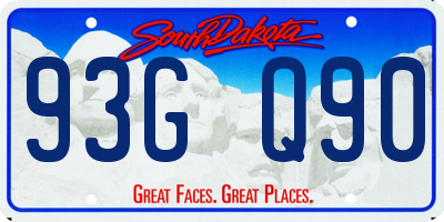 SD license plate 93GQ90