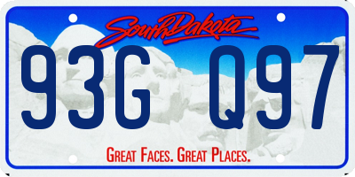 SD license plate 93GQ97
