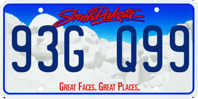 SD license plate 93GQ99