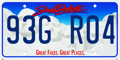 SD license plate 93GR04