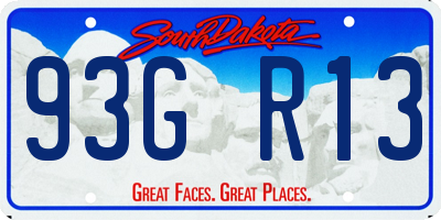 SD license plate 93GR13