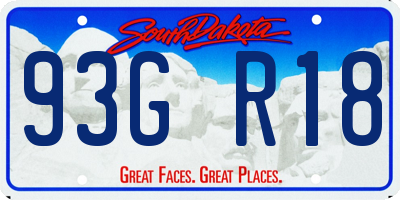 SD license plate 93GR18