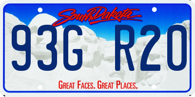 SD license plate 93GR20